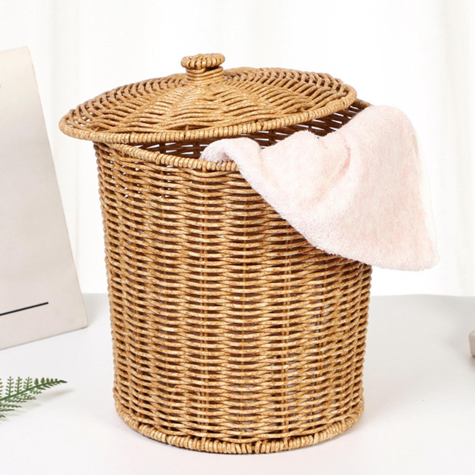 Tongina Large Laundry Hamper Woven Basket with Lid, Beige