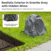 Theater Solutions 2R8G Outdoor Granite 8 Rock 2 Speaker Set for Deck Pool Spa Yard Garden