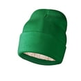 thumbnail image 3 of ZQUUVOU Unisex Beanie Satin Lined Beanie Hats for Men Women Winter Warm Knitted Cuffed Silk Lined Slouchy Skull Cap Green, 3 of 7