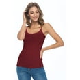 thumbnail image 2 of ACTIVE UNIFORMS Women's Camisole Cotton Stretch Undershirt with Adjustable Strap Tank Top Multi-Pack of 2 (Burgundy, Small), 2 of 6