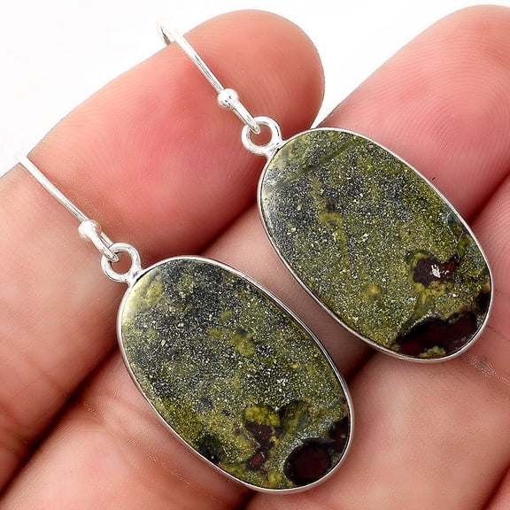 Desiregem Dragon Blood Stone - South Africa 925 Silver Adult Women Earrings Jewelry SDE51002 E-1001