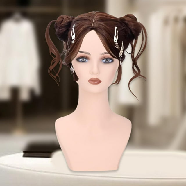 Maniquí Cabeza Soporte Exhibidor Gorro Peluca Soporte Accesorios PVC Ligero Fácil de Limpiar Adecuado para Salón Tienda Fotografía Entrenamiento Maqui Estilo I