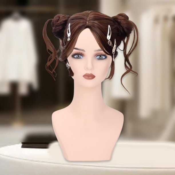 Cabeza de Maniquí Femenino, Soporte para Peluca, Modelo de Exhibición de Peluca de Busto de Cabeza de Muñeca Multifuncional de Moda para Centros Comer Estilo I