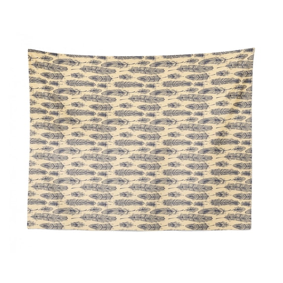 Floral Tapestry, Big Bold Flower Drawings in Paintbrush Strokes, Fabric Wall Hanging Decor for Bedroom Living Room Dorm, 2 Sizes, Seafoam Multicolor, by Ambesonne