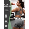 thumbnail image 5 of Women's 2 Pack Workout Sets, 4 Piece High Waist Yoga Shorts and Sports Bra Gym Activewear Outfits.Grey,Black, 5 of 8