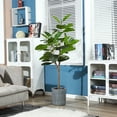 thumbnail image 6 of Artificial Rubber Tree, 5 ft Fake Plastic Ficus Plant, Pre Potted Faux Greenry Plants for Home Decor Office House Living Room Indoor Outdoor, House Decorations for Living Room, Big Fake Plants, 6 of 10