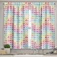 thumbnail image 2 of Ambesonne Watercolor Valance & Curtain, Paintbrush Effect Hearts, 55"x30", Multicolor, 2 of 6