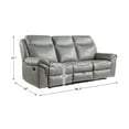 thumbnail image 3 of Lexicon Aram Faux Leather Double Reclining Sofa in Gray, 3 of 5