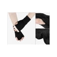 thumbnail image 3 of INSPIRE CHIC Women's Elastic Knit Gloves Female Lacework Wrist Arm Warmer Thumb Hole Half Finger Cute Sleeves for Christmas Cool Windproof Black, 3 of 6