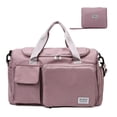 thumbnail image 1 of Bolsa de viaje plegable de gran capacidad, bolso de viaje ligero e impermeable, mochila de fin de semana, bolsa deportiva ajustable con separación seca y húmeda de 35 litros, 1 of 5