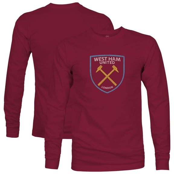 Men's 1863FC  Maroon West Ham United Color Badge Long Sleeve T-Shirt