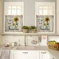 thumbnail image 4 of Valances for Window Rustic Sunflower Kitchen Curtain Valance and Tiers Set 3 Pieces Vintage Sunshine Rod Pocket Treatments Curtains Valance Tier Sets for Living Room Bedroom Farmhouse 54x36 Inch, 4 of 6