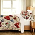 thumbnail image 4 of FIVERAM Quilts for King Bed,3 Piece Folk‑Art Heart Floral Bedspread King Size,Heart & Botanical Bedding Set,Reversible Bed Cover for Bedroom Decor, 4 of 8