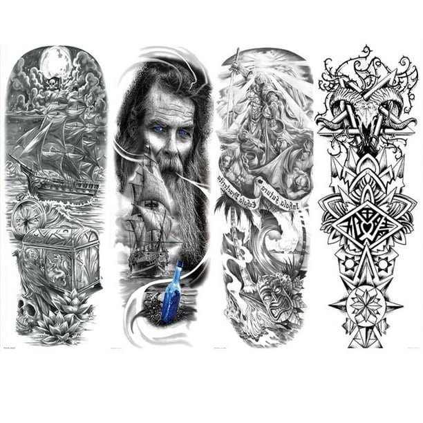 Etiqueta Engomada Del Tatuaje Del Brazo Brazo tatuaje pegatina figuras tatuaje temporal pegatina pirata para niñas niños maquillaje Sywqhk Libre de BPA