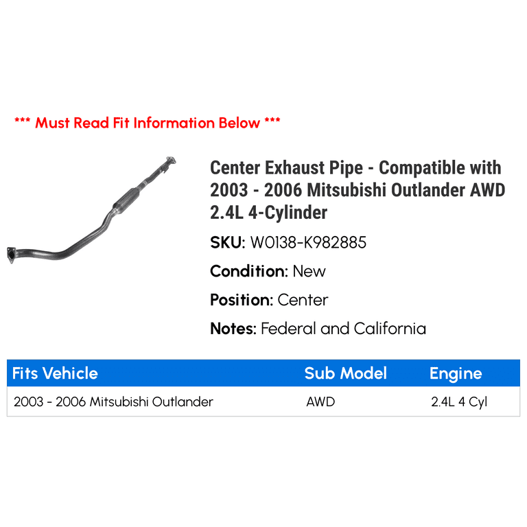 Front Flex Y-Pipe For 2007-2020 Mitsubishi Outlander 3.0L – Direct Fit Exhaust
