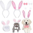 thumbnail image 2 of 3 Set Dog Bunny Ears Easter Costume, Dog Headband Cat Rabbit Ear Hat Cute Pet Bow Collar Puppy Tail for Pet Easter Party Costume Accessories Supplies, 2 of 6