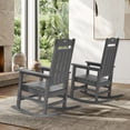 thumbnail image 4 of Outdoor Oversized Rocking Chair set of 2, HDPE High Back Patio Rocking Chairs, All Weather Lumber Porch Rockers for Outside, Classic Gray, 4 of 9