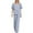 Blue, variant on Women's Spring Temperament Chiffon Solid Color Loose Irregular Fashion Trouser Suit Blue S