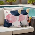 thumbnail image 4 of Navy Blue Pink Abstract Art Outdoor Waterproof Pillow Covers, Modern Luxury Geometric Decorative Square Throw Pillowcase Sofa Cushion Sham for Patio/Couch/Chair, 24"x24" 2 Pack, 4 of 8