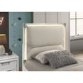 thumbnail image 5 of Miekor Furniture Contemporary Glam Pearl White Upholstered Full Size Bed w LED W Trundle Embossed Panel 1pc Bedframe Bedroom Furniture MK2485, 5 of 7