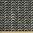 thumbnail image 1 of Abstract Fabric by the Yard, Geometrical Motif Recurring Concentric Half Circles in Dark Colors, Decorative Upholstery Fabric for Sofas and Home Accents, Dark Grey and Army Green by Ambesonne, 1 of 5