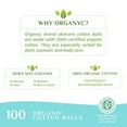 Organyc 100 Organic Cotton Balls for Sensitive Skin, 100 Count