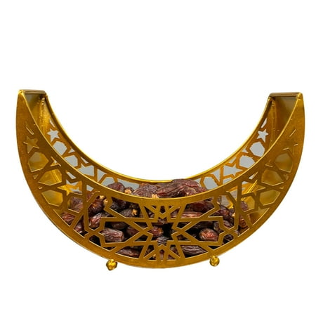 

Eid Mubarak Moon Star Shape Serving Tray Tableware Dessert Party Decoration Food Storage Container For Party Home Golden B