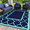 navy blue & jade green, variant on DEORAB Outdoor Rugs Waterproof Plastic Straw Mat 6'x9' Reversible Patio Deck Beach Blue & White