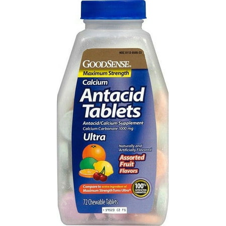 GoodSense&Reg; Ex Strength Antacid Tablets Ultra Fruit 72 CT Case Pack 12