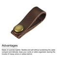 thumbnail image 5 of Leather Cable Straps Cable Ties, Cord Organizer, Portable Cable Management, Brown/Golden, Pack of 20, 5 of 6