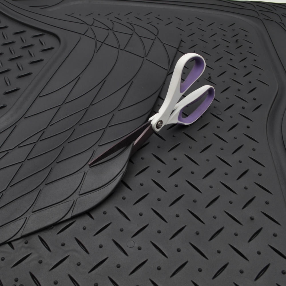 Cargo Trunk Floor Mat for Car SUV Van Black - Trimmable to Fit