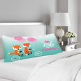 thumbnail image 2 of ABPHOTO Cute Couple Foxes Ride Tandem Bicycle Body Pillow Covers Pillowcase 20x60 inch Valentine's Day Body Pillow Case Protector, 2 of 2