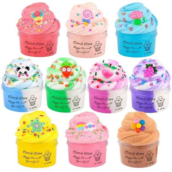 Slime Kit Remethsu Cloud Butter perfumado, paquete de 10 unidades con dijes