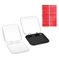 thumbnail image 1 of Uxcell 2Pcs Caja de Almacenamiento para Uñas Postizas con 30Pcs Cinta Adhesiva, Transparente Negro, 1 of 7
