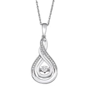 Hdiamonds Accent Oval Drop Pendant Necklace for Women in 925 Sterling Silver with 18 Inch Statement Chain- Jewelry Gift for Women