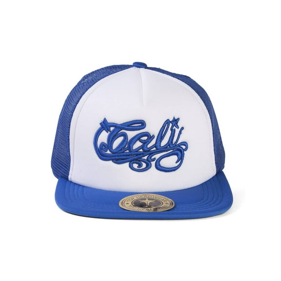 Top Headwear Cali Script Trucker Hat - White/Royal
