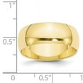 thumbnail image 3 of Primal Gold 10 Karat Yellow Gold 8mm Half Round Wedding Band Size 13, 3 of 5