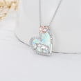 thumbnail image 2 of Dorunmo Mama Bear Necklace with 1 Cub 925 Sterling Silver Polar Bear Love Heart Pendant Mothers Day Jewelry Gifts for Women Mother (Opal), 2 of 6