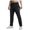 Black, variant on ZZHZGZ Sweatpants for Men Men Loose Fit Plus Size Pants Pleated Elastic Waisted Drawstring Pant with Pockets Lightweight Hiking Joggers Bottom Sweatpants L