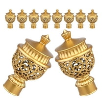 Amosfun Decorative Curtain Rod Ends Golden Plastic Creative Roman Design for Home