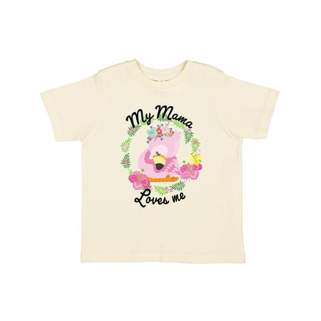 

Inktastic Baby Flamingo My Mama Loves Me in Flower Wreath Gift Toddler Boy or Toddler Girl T-Shirt