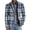 Dark Blue, variant on Men’s Plaid Print Suit Jacket, Notched Lapel Casual Coat with Button Closure and Side Pockets (Khaki,S)