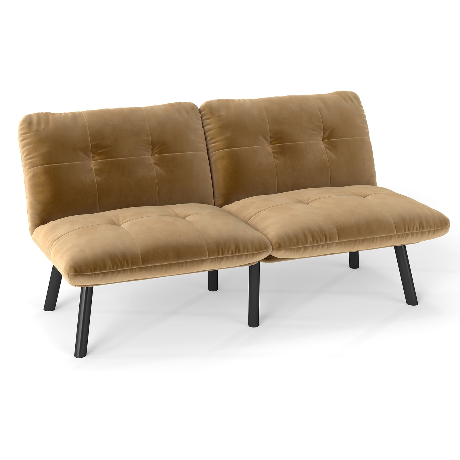 Convertible Futon Sofa Bed, Folding Sofa Sleeper,Modern Sofa Couch for Small Space,Apartment,Living Room,Brown