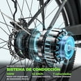 thumbnail image 4 of isinwheel U2 Bicicleta Eléctrica Adulto, 26» 500W Ebike hasta 90km & 32km/h, Batería Extraíble 13Ah, Bicicleta Eléctrica con Shimano 35-Velocidades, Suspensión Dual, 4 of 7