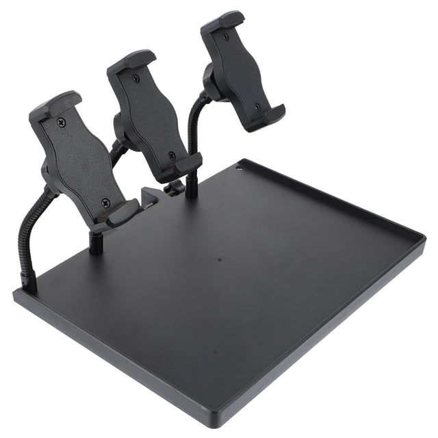 Luxshiny Clamp-On Rack Mic Stand Shelf Mobile Phone Live Broadcast Bracket Black ABS 90-Degree Bracket Connection 1Set