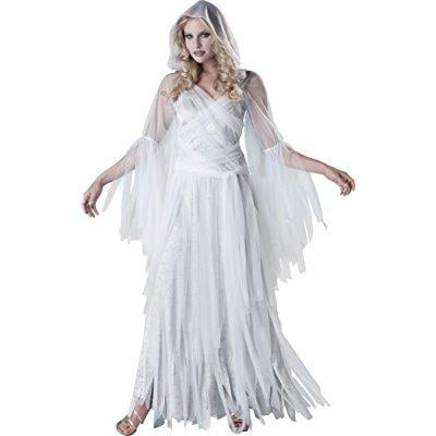 incharacter costumes women's haunting beauty ghost costume, white/grey,
