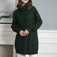 thumbnail image 5 of UTSJKR Womens Sweater Dress Long Sleeve Sundress 2024 Fashion Classic Solid Funnel Neck Dress Ribbed Knited Pullover Jumper Sweaters Dress Green S, 5 of 8