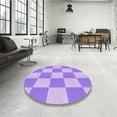 thumbnail image 4 of Ahgly Company Machine Washable Indoor Square Transitional Mauve Purple Area Rugs, 8' Square, 4 of 7