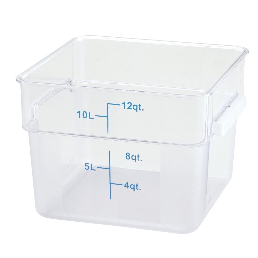 Winco Square Storage Container, 12Quart,Clear