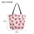 thumbnail image 5 of FORMRS Womens Canvas Tote Bag with Zipper Inner Pocket Shoulder Handbag, Cherries Pattern, 5 of 7
